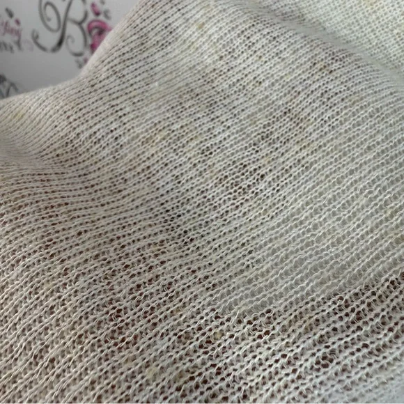 Zara T-shirt buttons knit cream white top shirt Beige Short Sleeve Top - Picture 6 of 11